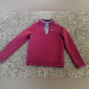 Boys Vineyard Vines Burgundy Quarter-Zip Pullover